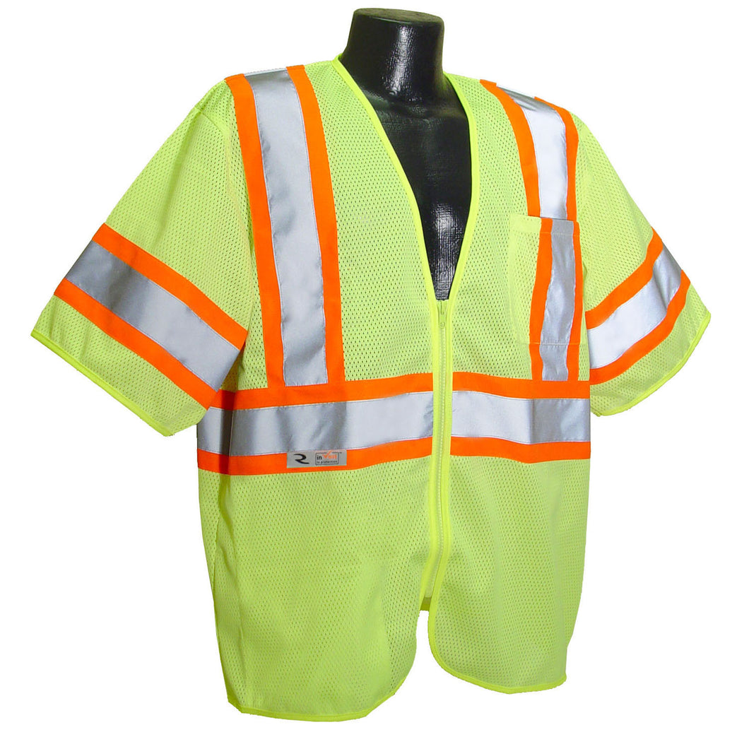 Radians SV22-3 Economy Type R Class 3 Safety Vest with Two-Tone Trim Green